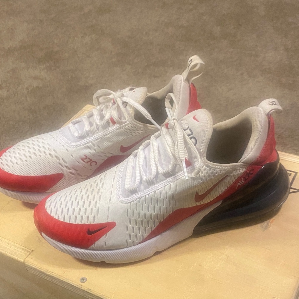 Nike White and Red Athletic Shoes